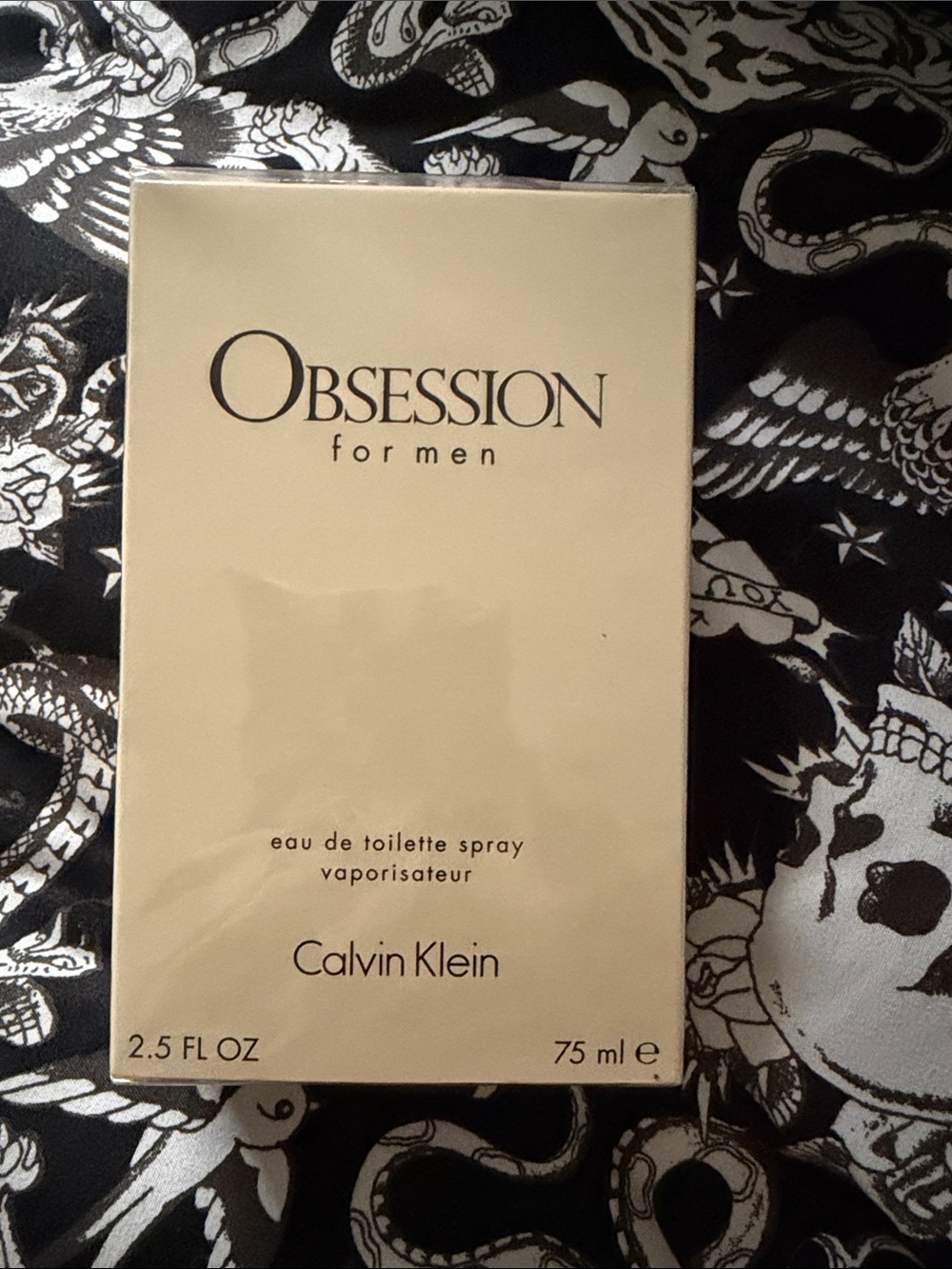 Calvin Klein Obsession for Men - Cream and Black Packaging